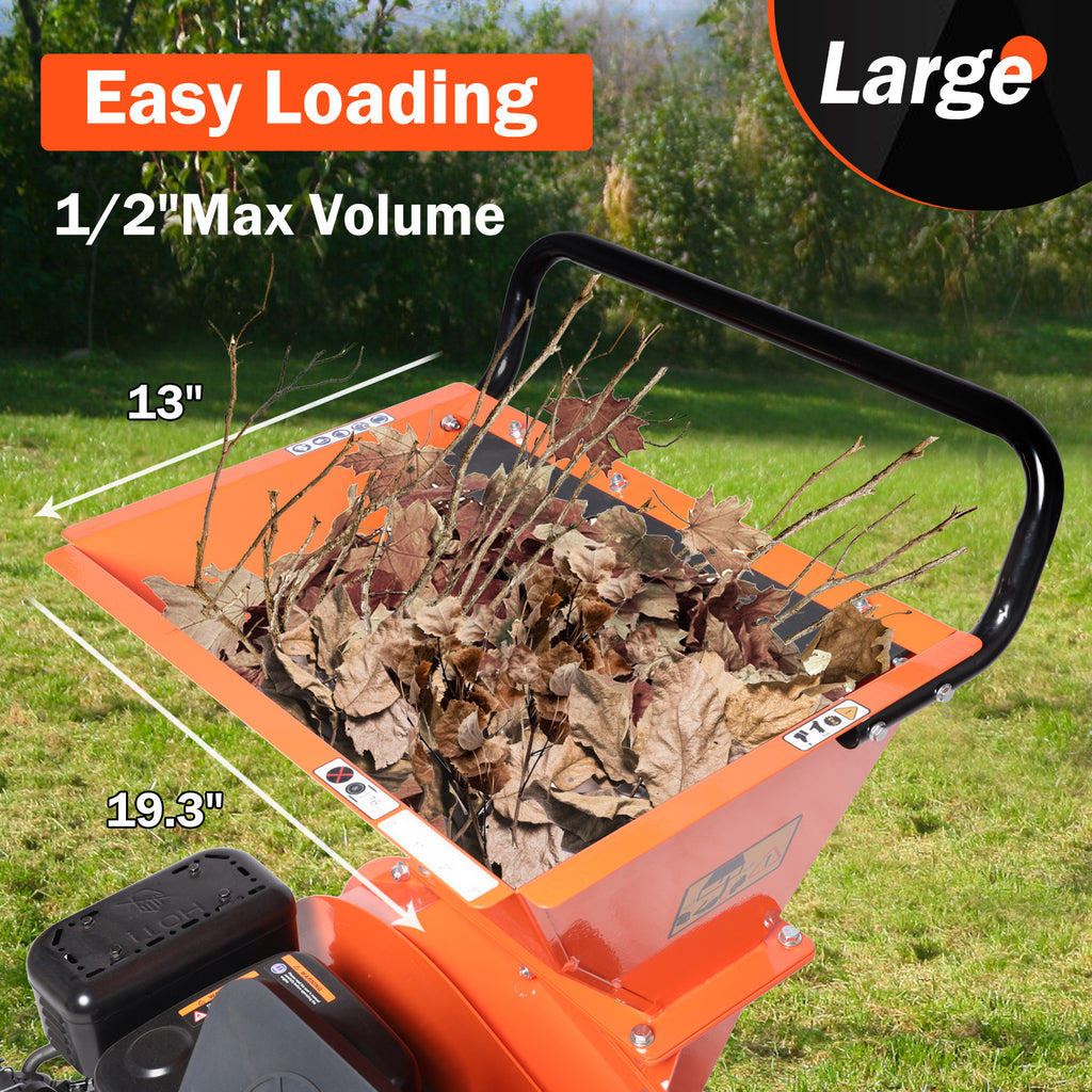 EFCUT 3 in 1 Wood Chipper Shredder Mulcher, 2 Hoppers Multi-Function, 7HP 212cc Heavy Duty Gas Powered, 3" Inch Max Wood Diameter Capacity, Included Debris Bag - EFCUT