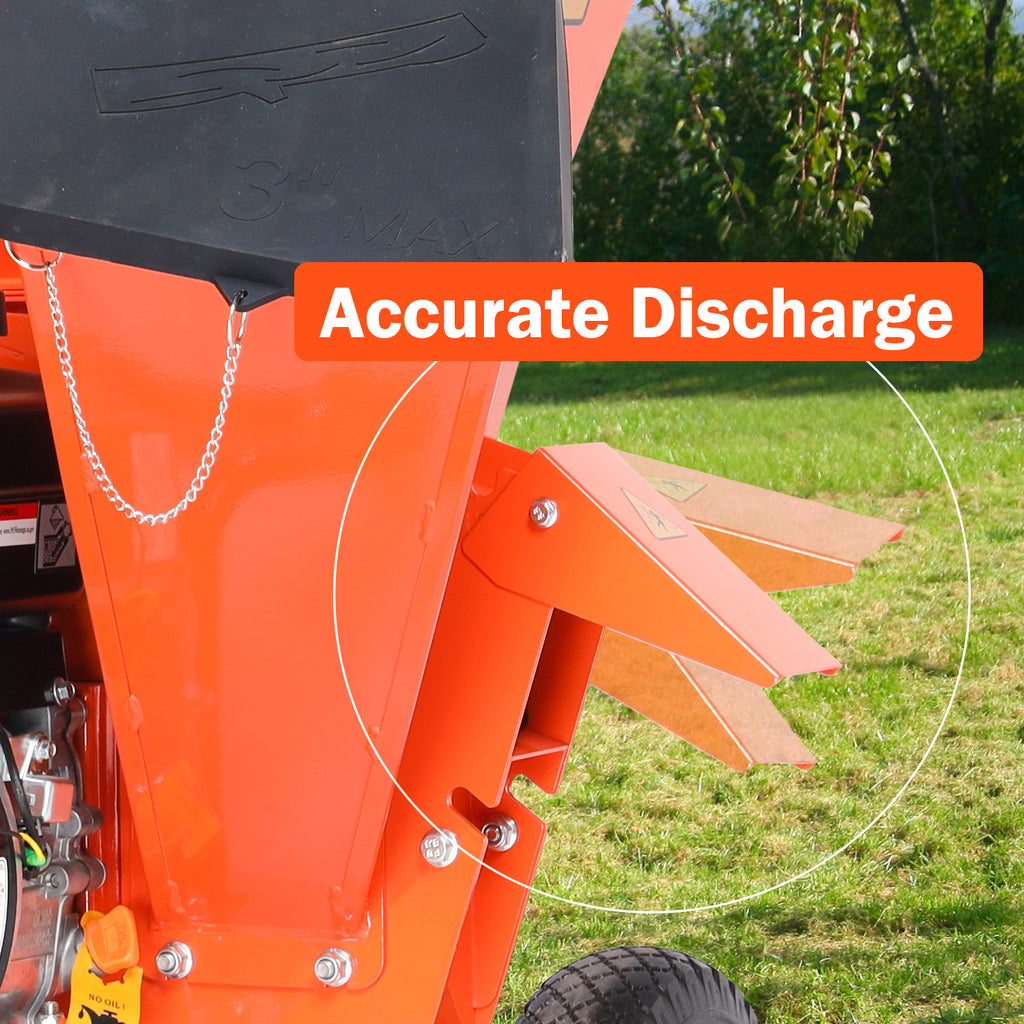 EFCUT 3 in 1 Wood Chipper Shredder Mulcher, 2 Hoppers Multi-Function, 7HP 212cc Heavy Duty Gas Powered, 3" Inch Max Wood Diameter Capacity, Included Debris Bag - EFCUT
