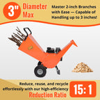 EFCUT R30 Wood Chipper Shredder Mulcher 7HP Gas Powered Heavy Duty Compact Design 3" Inch Max Capacity (R0) - EFCUT