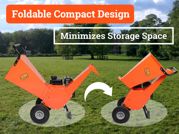 EFCUT R30 Wood Chipper Shredder Mulcher 7HP Gas Powered Heavy Duty Compact Design 3" Inch Max Capacity (R0) - EFCUT