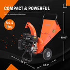 EFCUT C30 LITE Wood Chipper Shredder Mulcher Heavy Duty 7 HP 212cc Gas Powered 3 Inch Max Capacity 1-Year Warranty After Product Registration - EFCUT