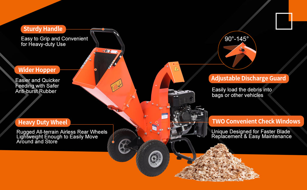 EFCUT C30 LITE Wood Chipper Shredder Mulcher Heavy Duty 7 HP 212cc Gas Powered 3 Inch Max Capacity 1-Year Warranty After Product Registration - EFCUT