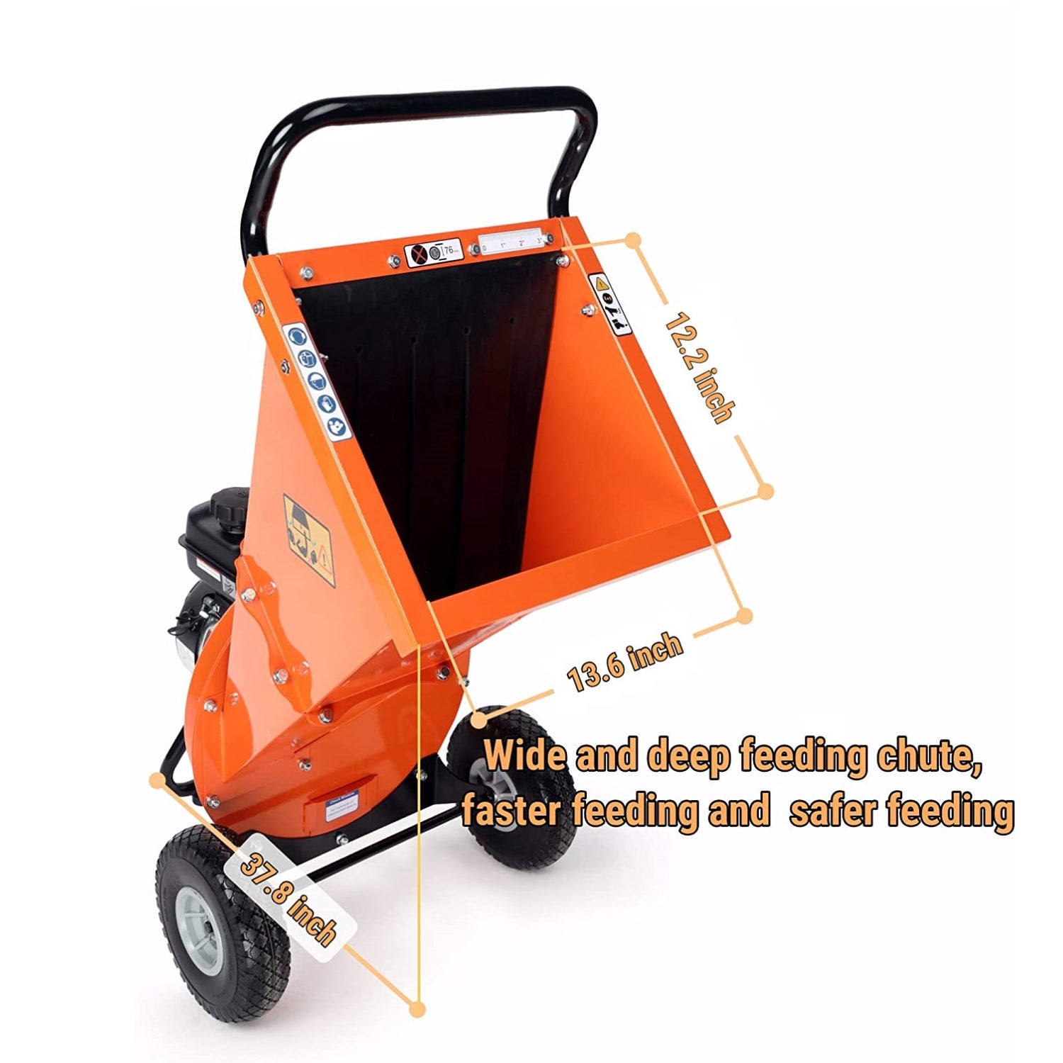 EFCUT C30 Wood Chipper Shredder Mulcher 7 HP 212cc Heavy Duty Rotor Engine Gas Powered 3 inch Max Wood Diameter Capacity 20:1 Reduction Ratio - EFCUT